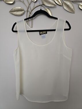 Bob Mackie Cream Sleeveless 100% Silk Camisole Size L